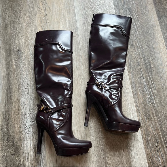 Vintage Y2K Gucci platform leather knee high boots - Picture 16 of 16